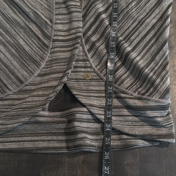 Prana Gray Black Stripe Open Front Cardigan Size Medium - Picture 7 of 7